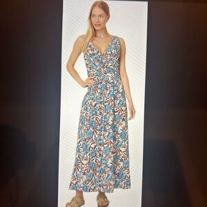 Madewell Floral Maxi Dress - Blue and Brown